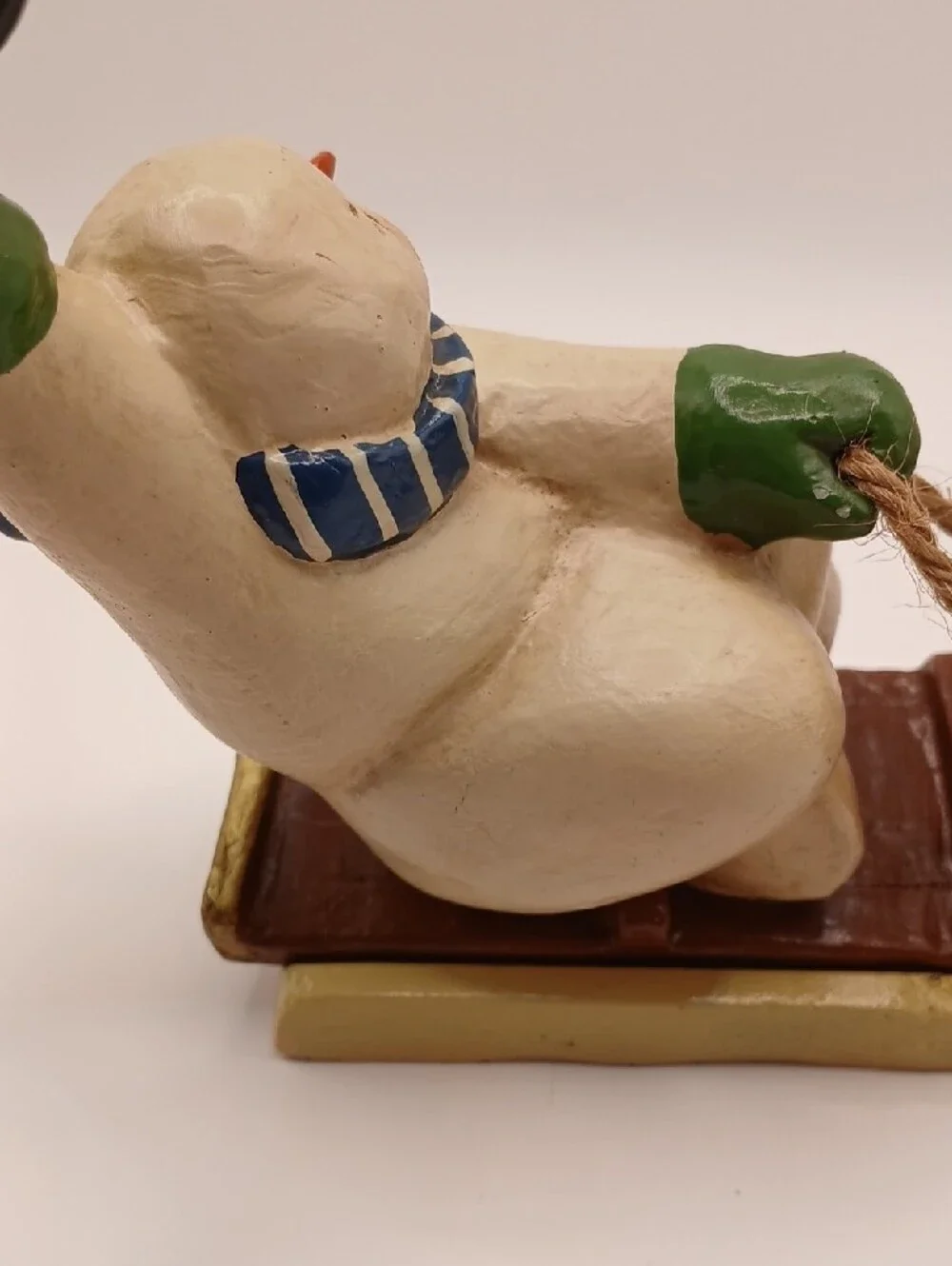 Vintage 2001 Snowman Cowboy Christmas Stocking Hanger